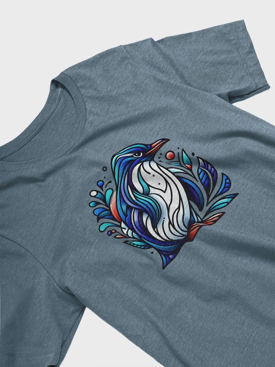 Abstract Blue Penguin T-Shirt, Artistic Wildlife Bird Tee, Unique Penguin Graphic, Ocean Nature Lover T-shirt product image (3)