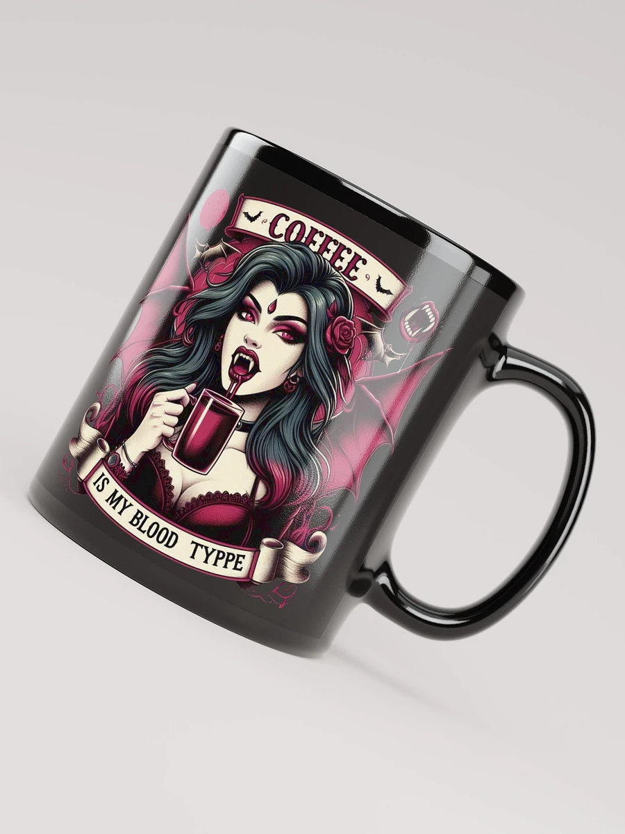 Coffee Is My Blood Type - Black Glossy Mug product image (4)