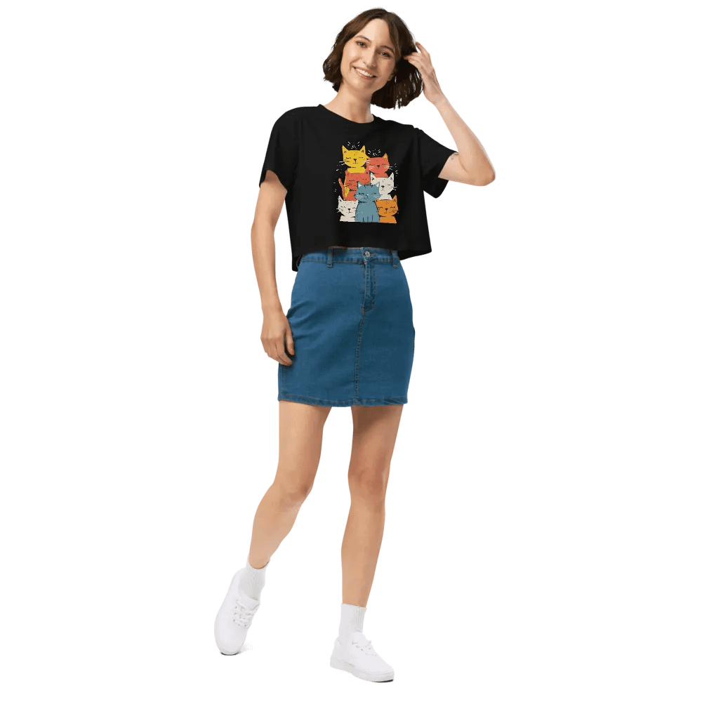 Kaleidoscope Of Kittens - Crop Top Relaxed Fit Women product image (3)