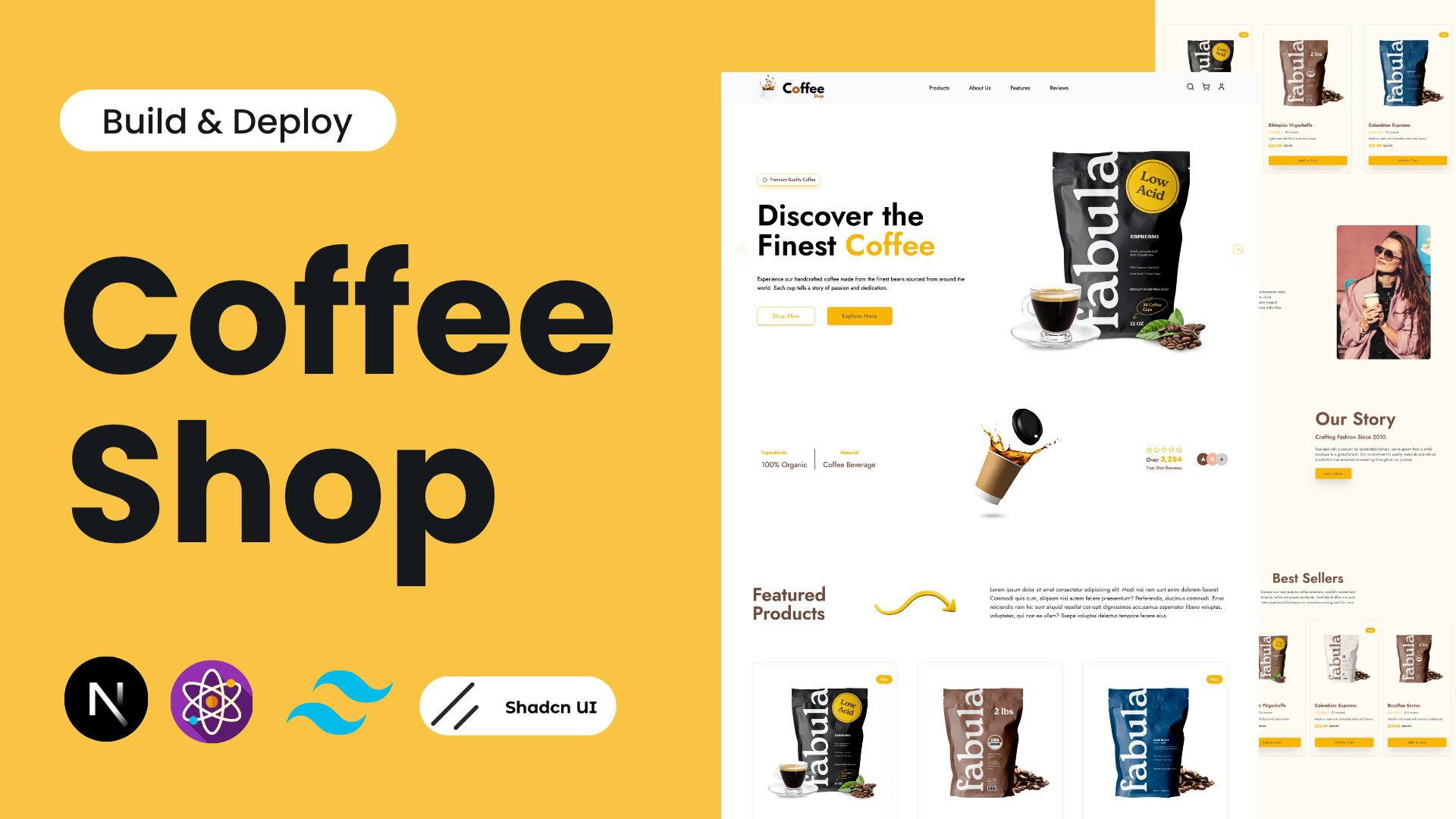 ☕ Build & Deploy a Coffee Shop E-Commerce Website with React, Next.js, TailwindCSS, Shadcn UI & AOS product image (2)