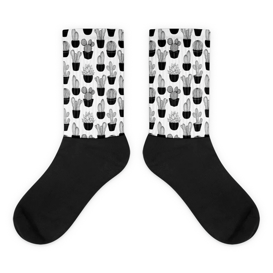 Line Art Cacti Pattern Socks product image (3)
