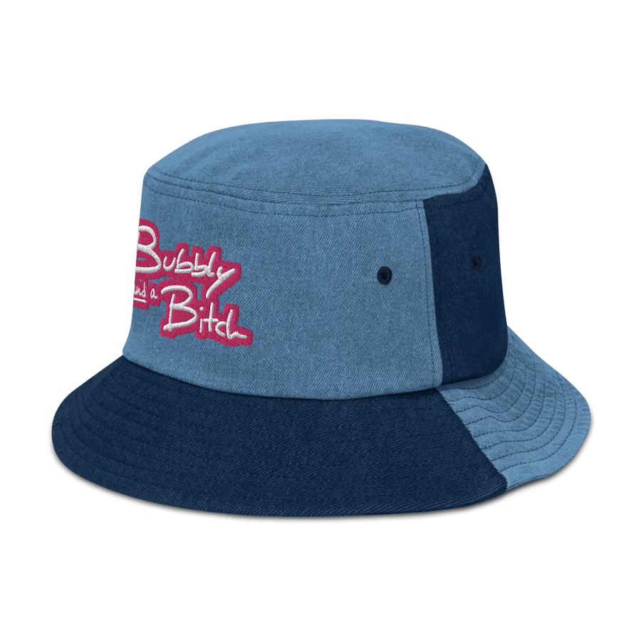 Bubbly and a B*tch (pink bubble design 2) denim bucket hat product image (4)