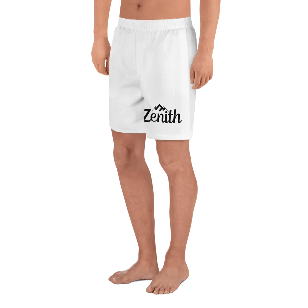 Zenith Unisex Athletic Long Shorts - Exclusive Peak Design, White, Eco-Friendly product image (6)