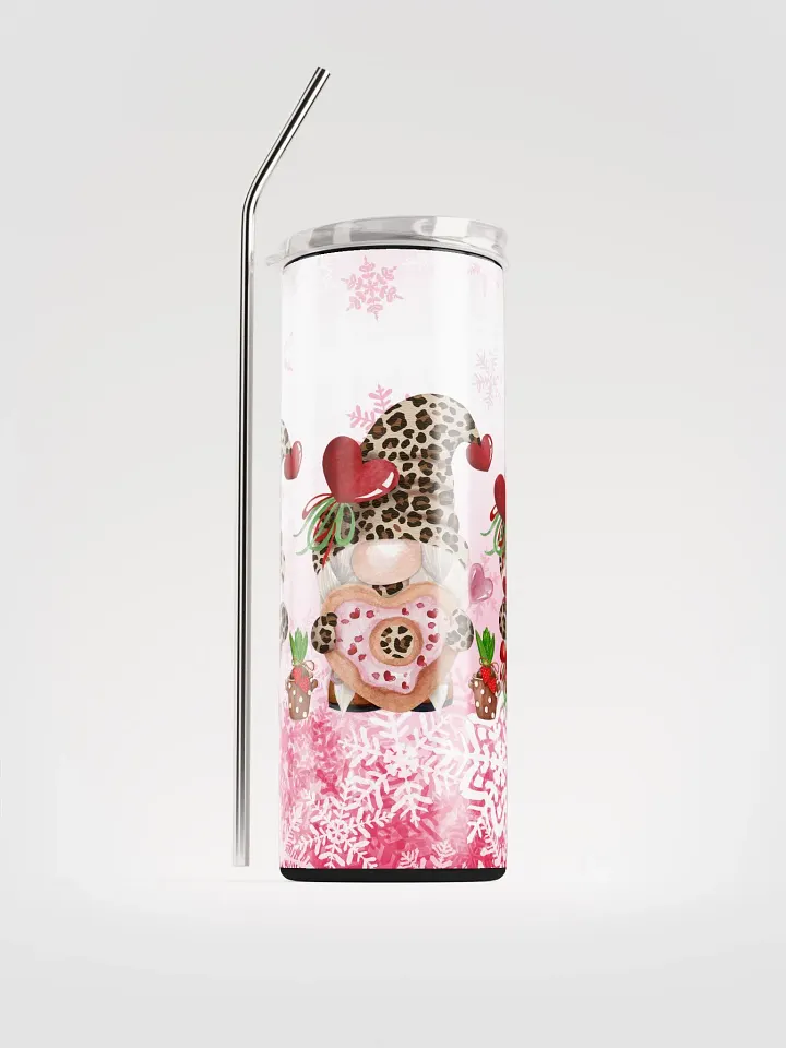 Embrace Love Every Sip: Valentine's Day Stainless Steel Tumbler with Reusable Straw product image (1)