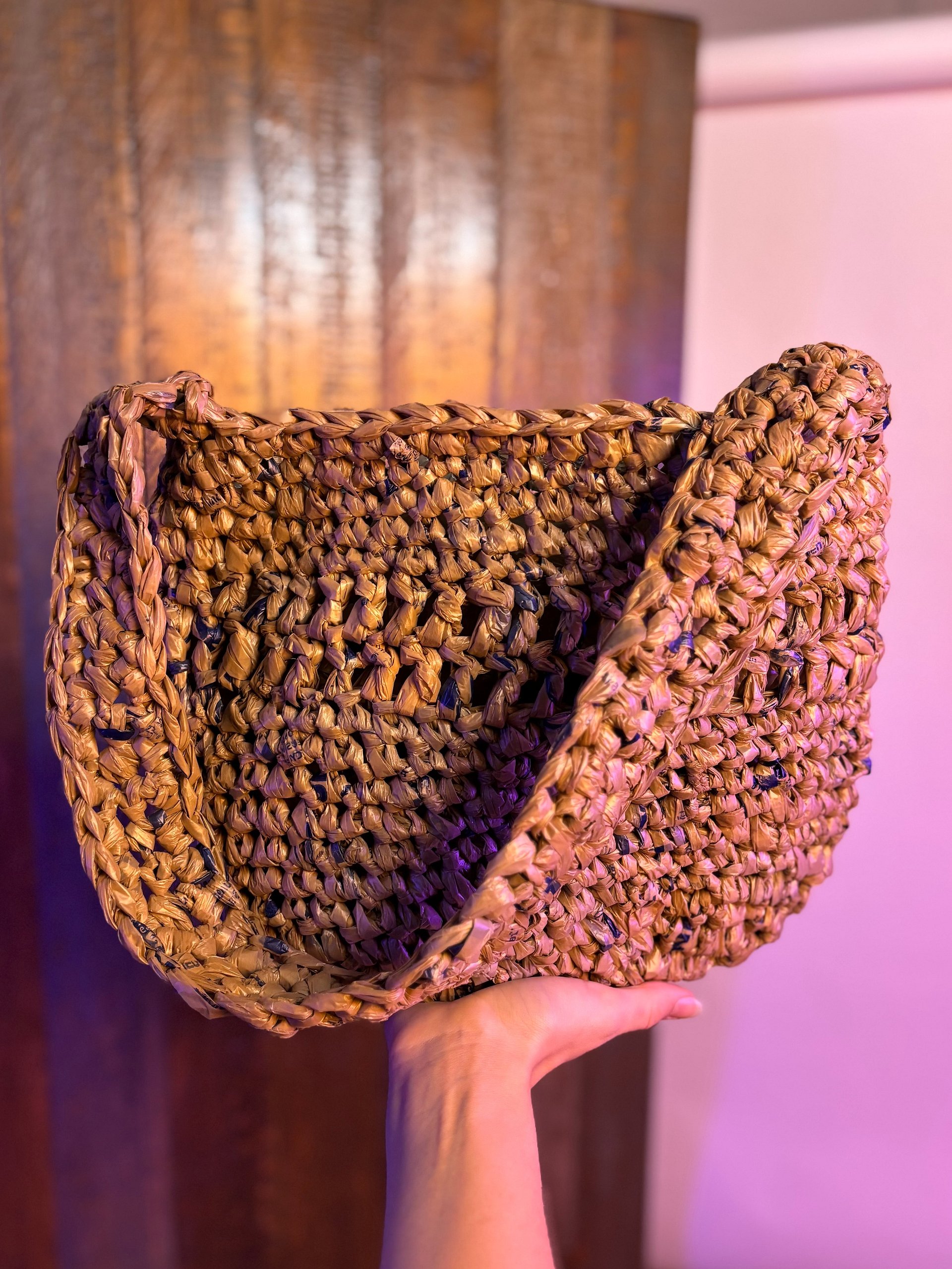 Medium Handcrafted Crochet Tote Bag (Brown) product image (2)