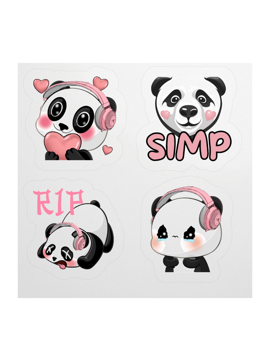Panda Expressions Kiss Cut Stickers product image (1)