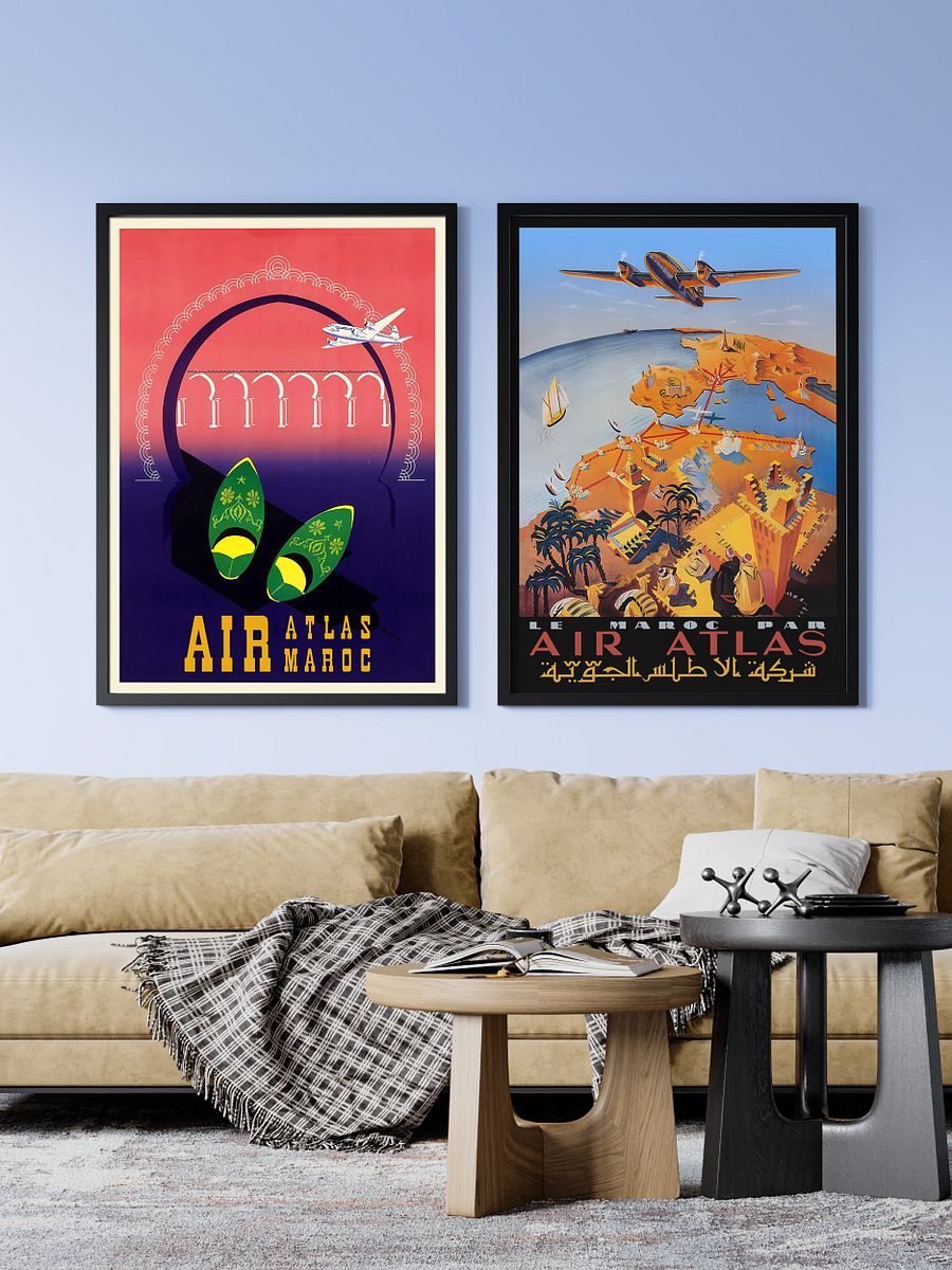 Morocco, Air Atlas, 1950s — retro travel poster, vintage travel print product image (2)