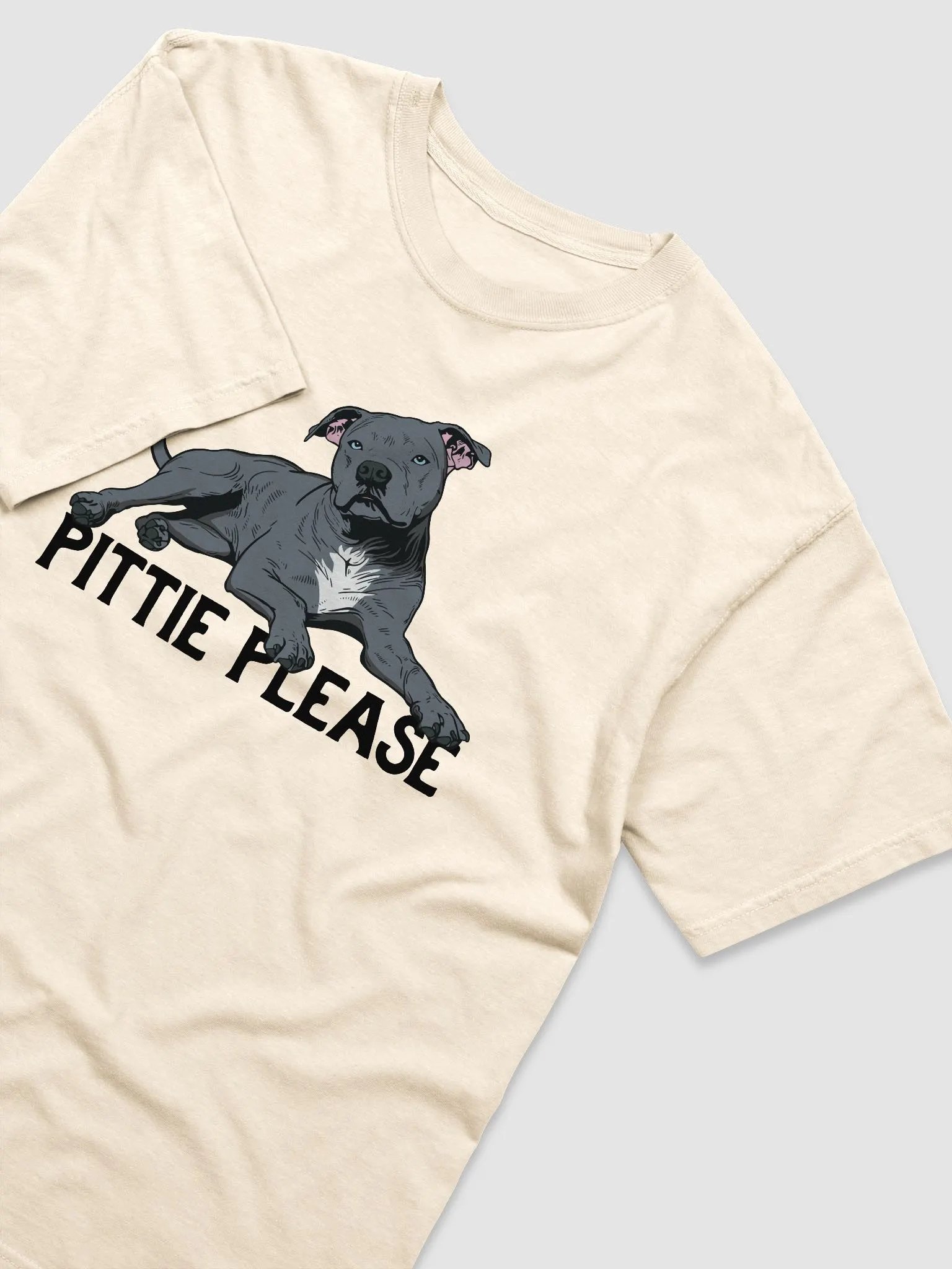 Pittie Please T-Shirt of a Pitbull (Blue) | Funny T-Shirt for Pittie, Staffordshire, and Bully Owners product image (31)