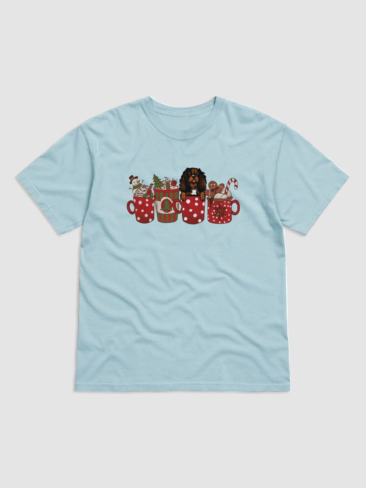Cute Cavalier King Charles Spaniel(Ruby) in a Christmas Cup T-Shirt | Funny Christmas Pup in a Cup product image (9)