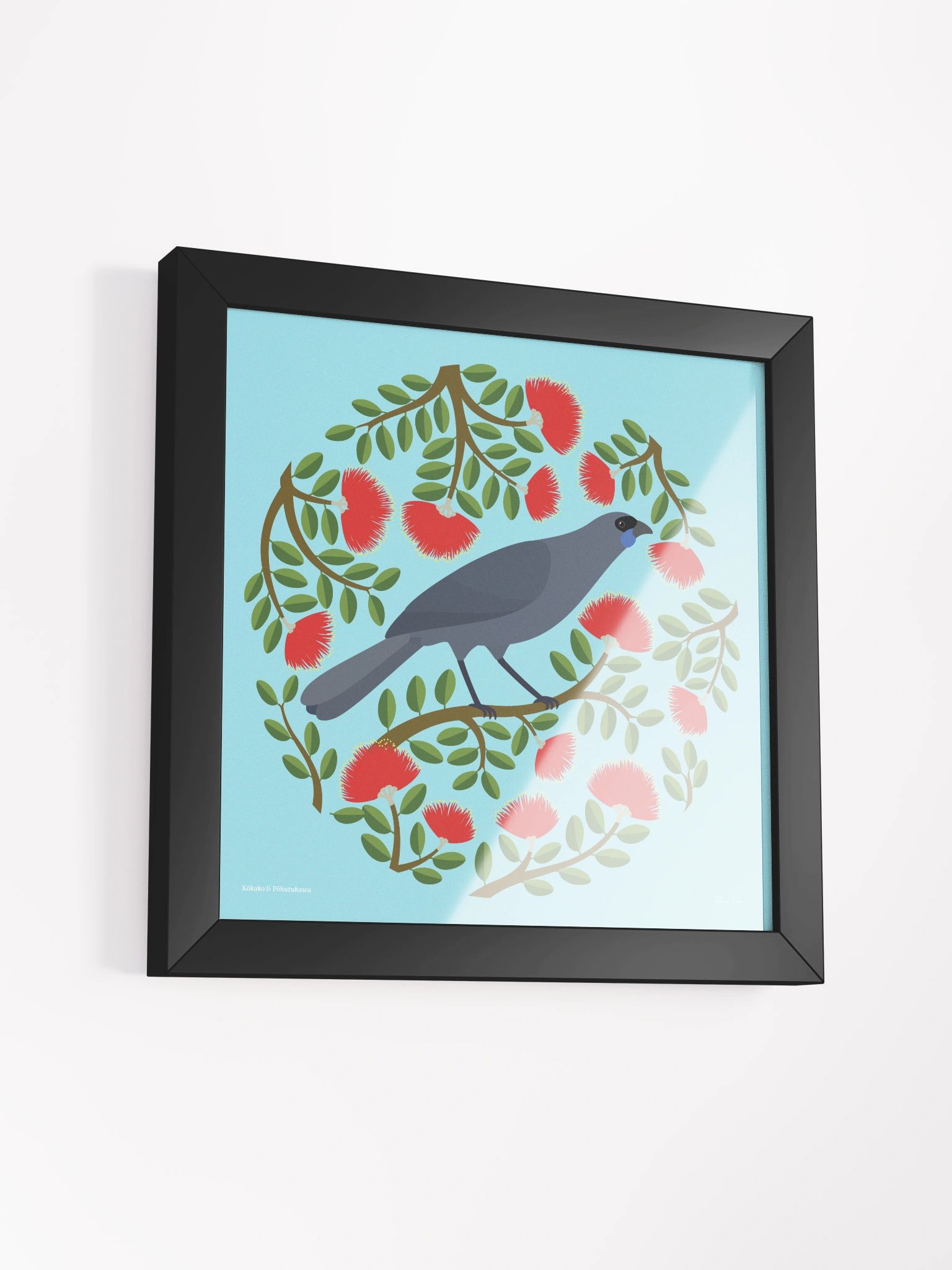 Kōkako in Pōhutukawa Framed Wall Art product image (3)