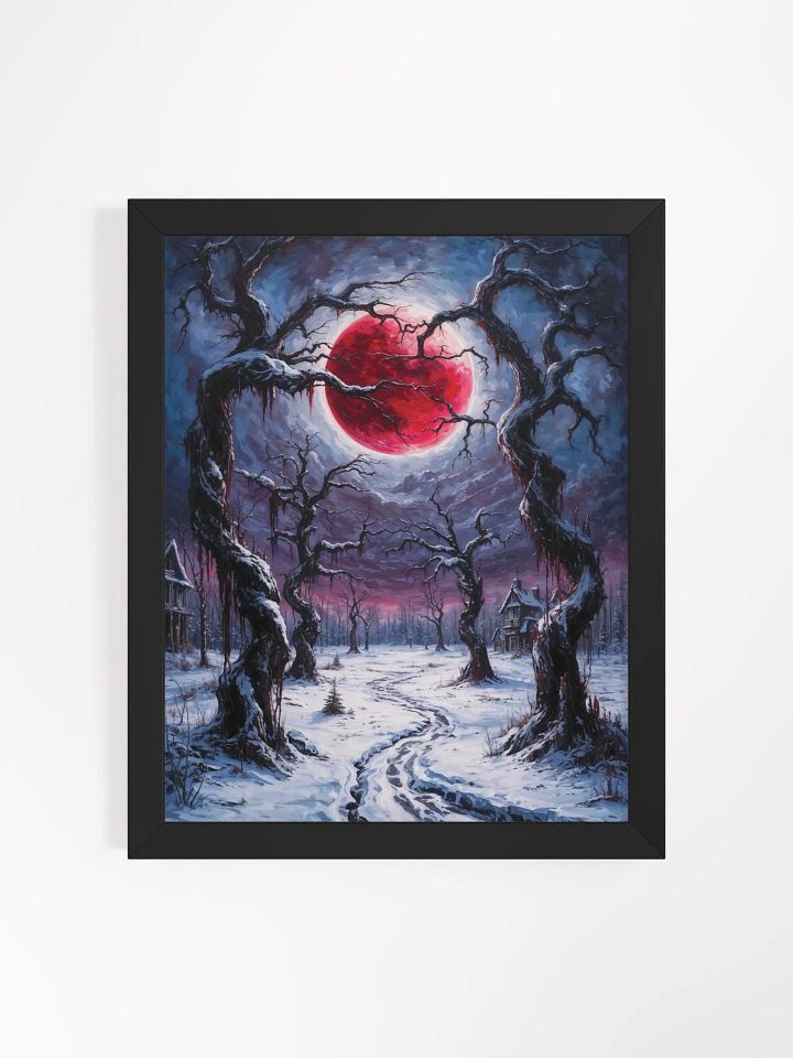 Crimson Moonlit Winter Framed Print product image (5)