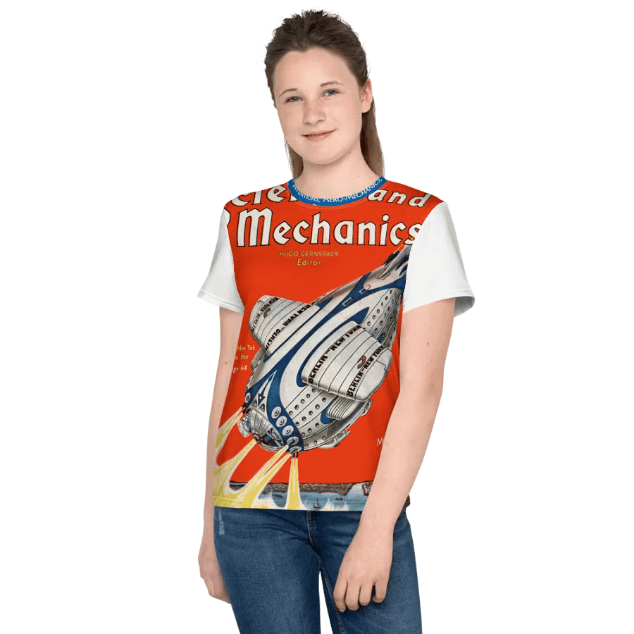 Retro-Futuristic Rocket All-Over Print Youth T-Shirt product image (5)