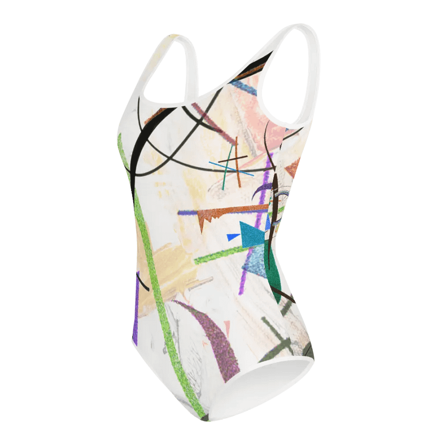 Abstract Lithographic Pattern Design Youth One Piece Swimsuit - V1 product image (4)