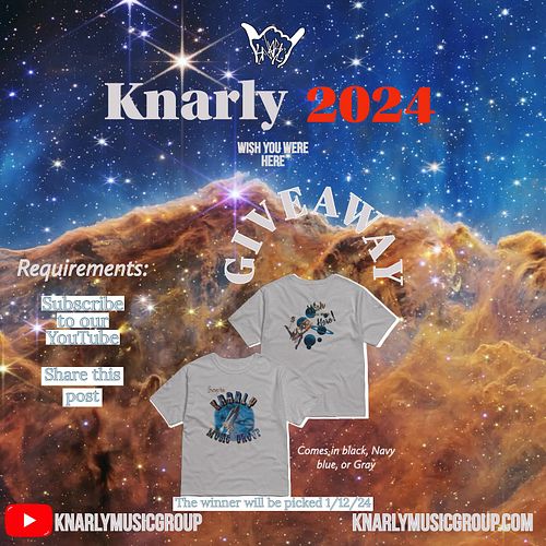 🤙🏼Giveaway time🤙🏼

What you get: 

 - Knarly “Wish you were here” Space Tee 

Requirements to enter:

 - Subscribe to “knarly...