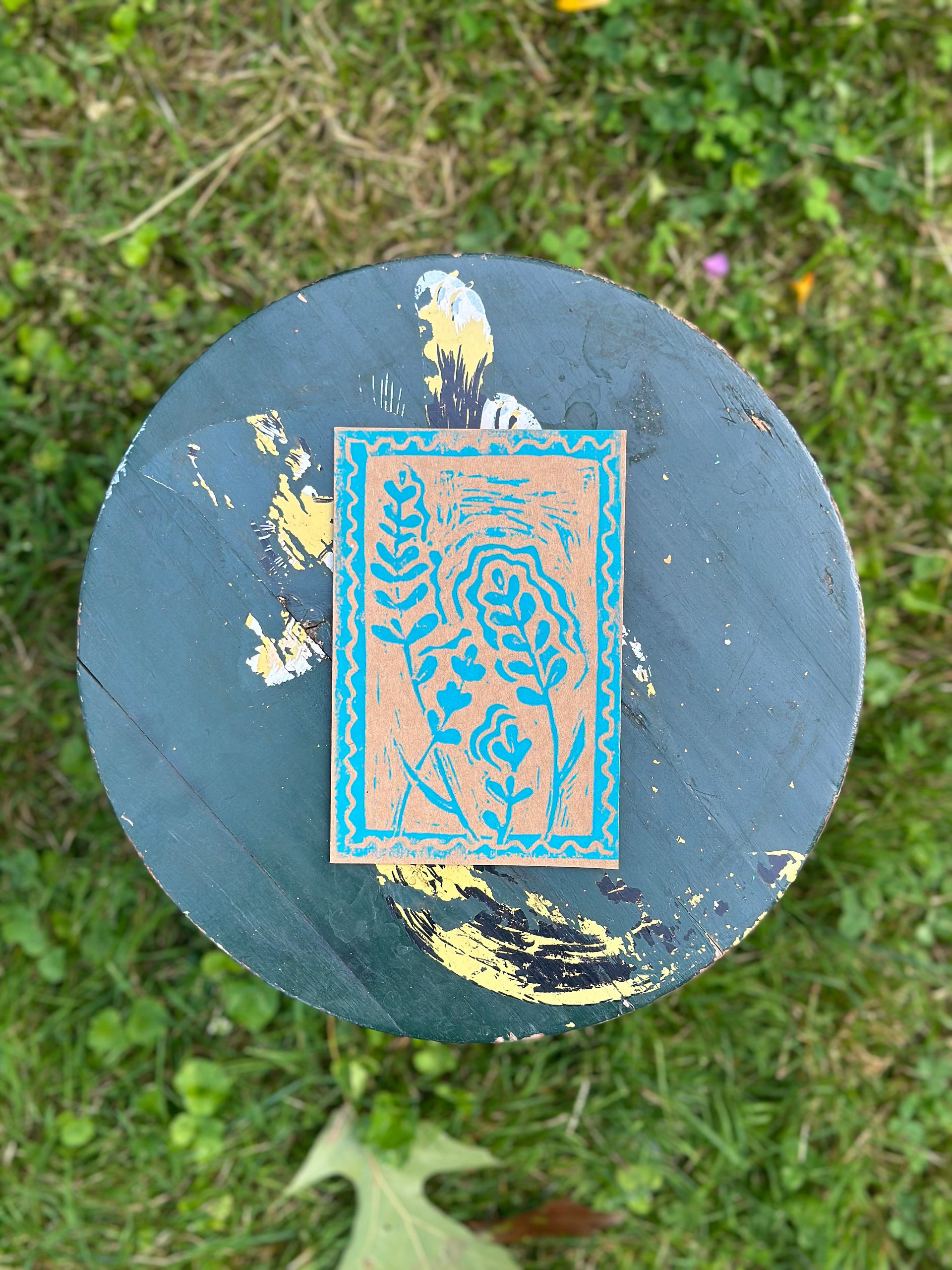 Lavender Block Print Greeting Card (Blank) product image (3)