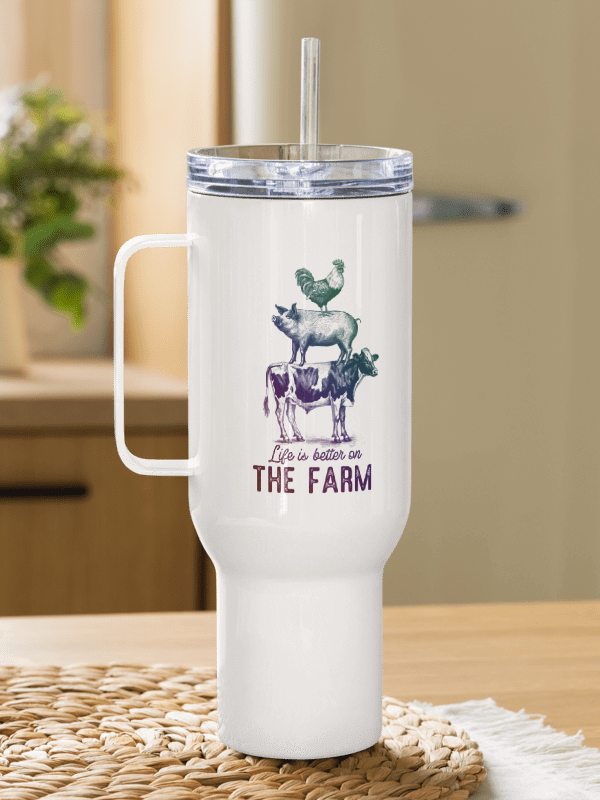 "Life is better on the farm" Travel Mug with a Handle product image (13)