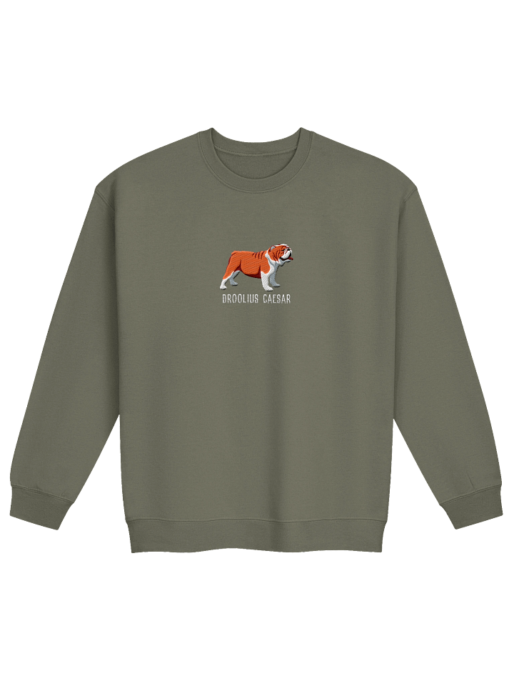 Droolius Caesar Sweatshirt (Embroidered) of an English Bulldog(Red & White) product image (17)