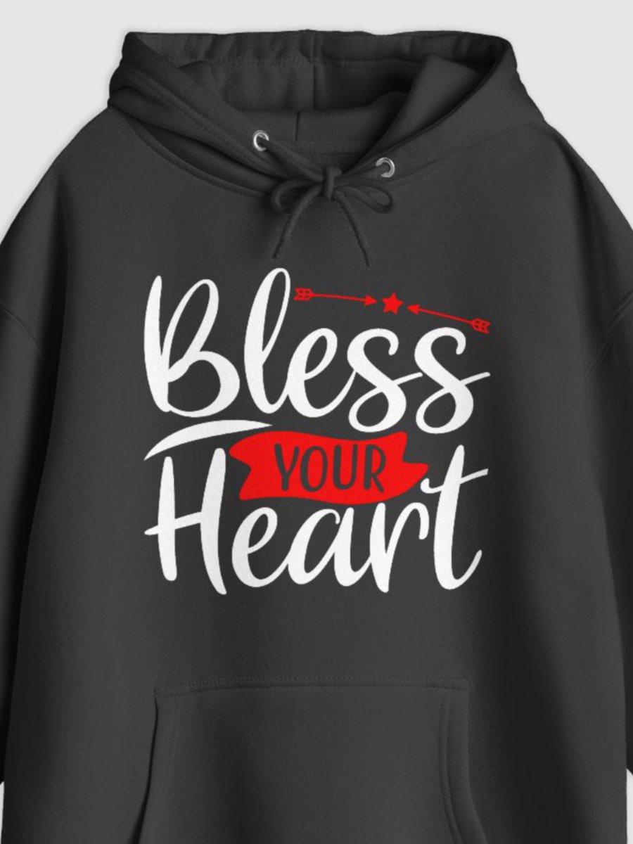 Bless Your Heart Pullover Hoodie (Front Only, White Text) product image (2)