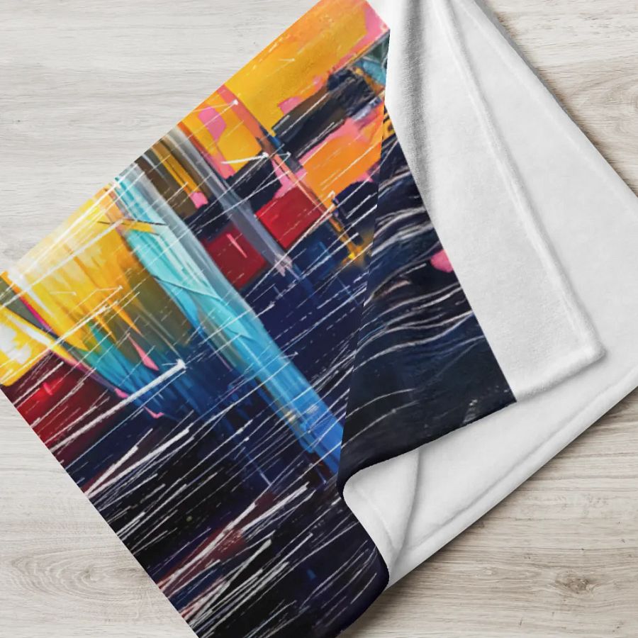Gay Couple In The Rain – Colorful Two Hearts Throw Blanket product image (5)