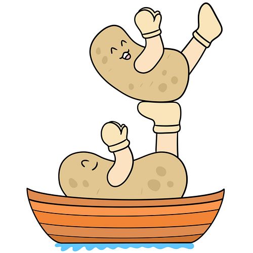 Two funny kawaii onions doing acroyoga pose in a boat.

#acroyoga #acroyogafun #acroyogalove #acroyogapose #funny #humor #fun...