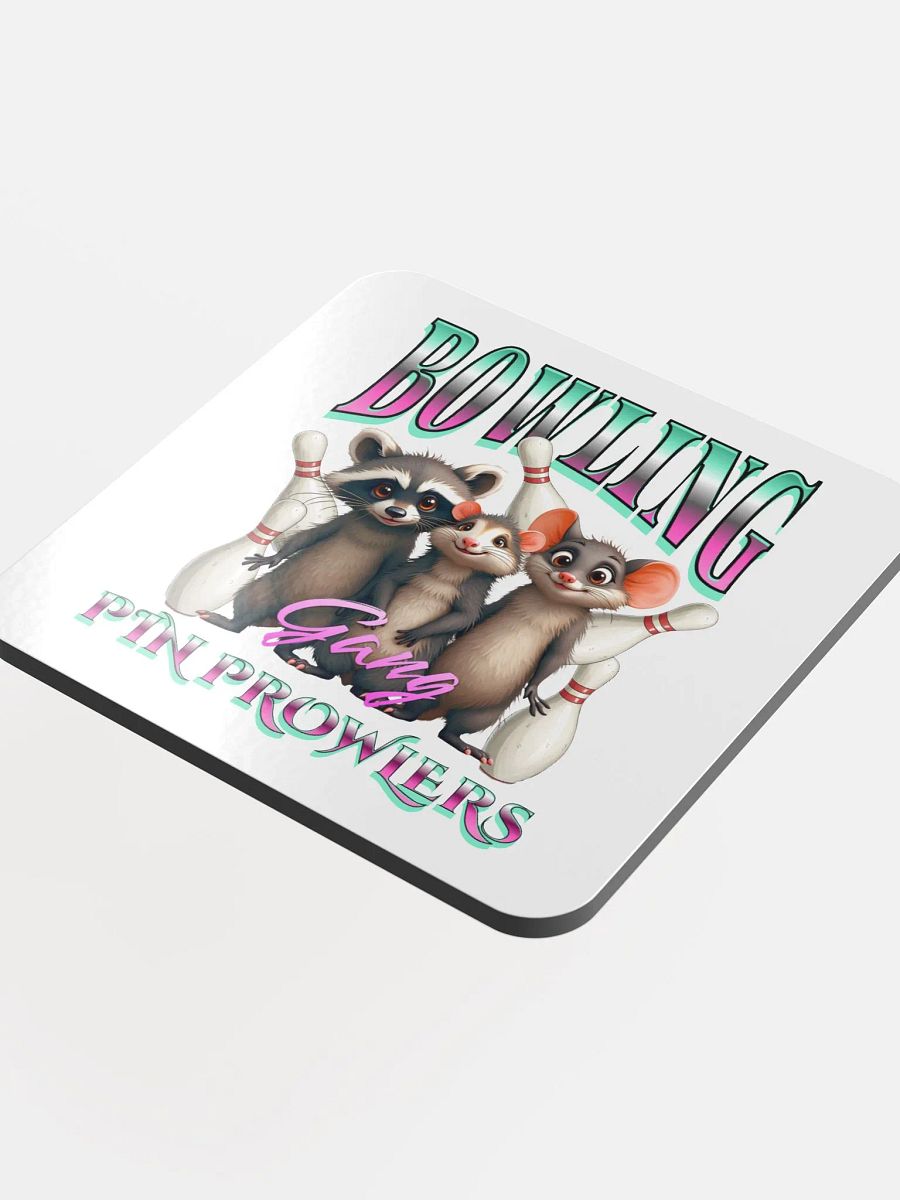 Bowling Gang Pin Prowlers Raccoon Cork Coaster Set product image (1)