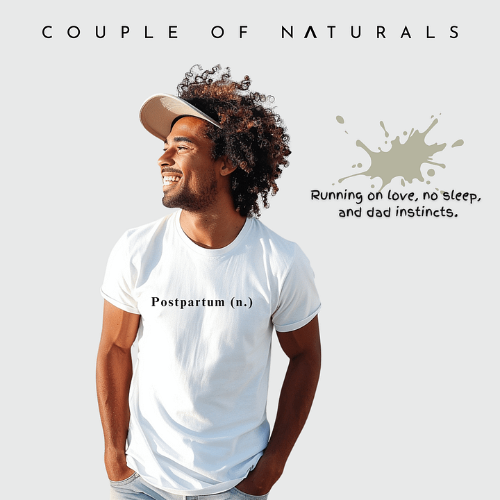 Empowering Postpartum White T-Shirt, Gift for New Dads, Celebrate Fatherhood, Green Splash product image (2)