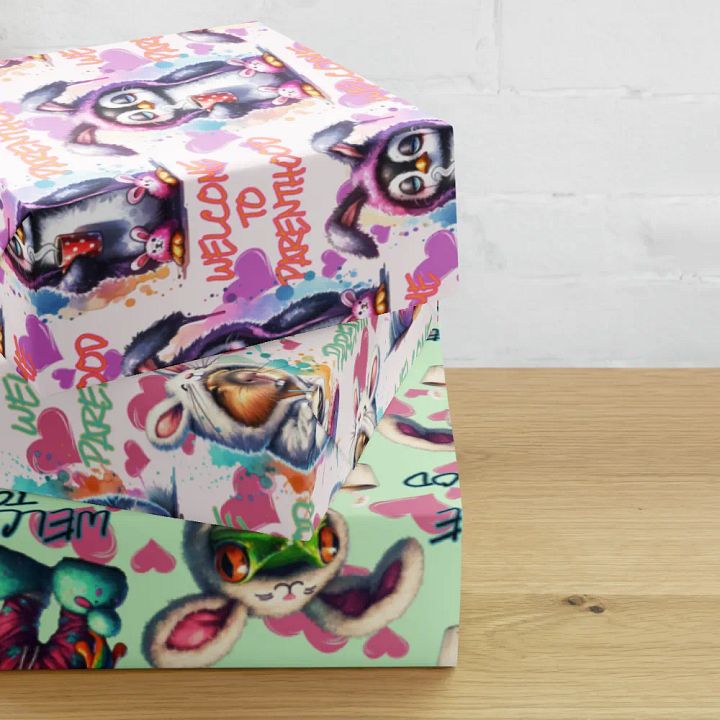 Welcome To Parenthood Funny New Parents Gift Wrapping Paper 3 Sheet Set #1 product image (2)