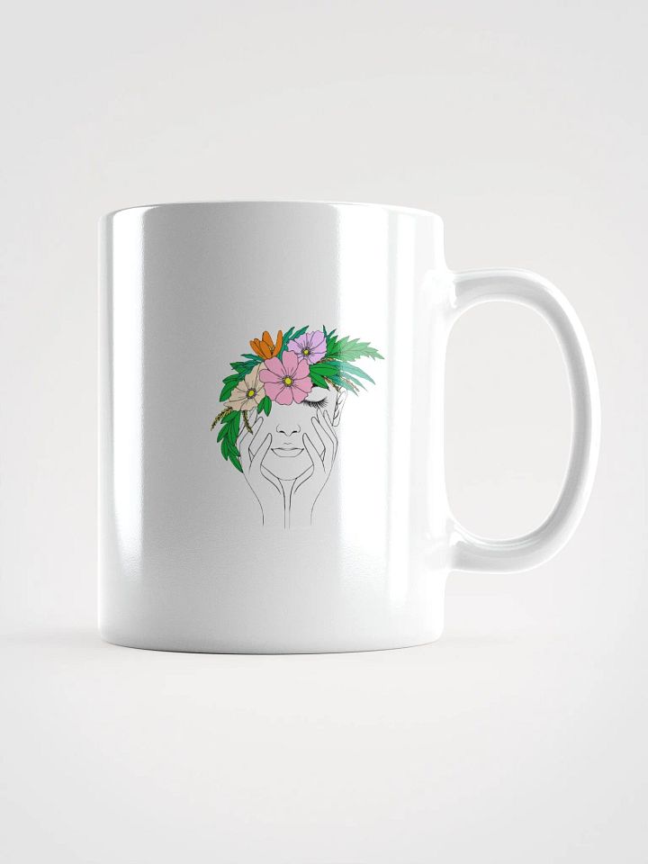 Flower Crown Music Festival Girl White Glossy Mug product image (2)