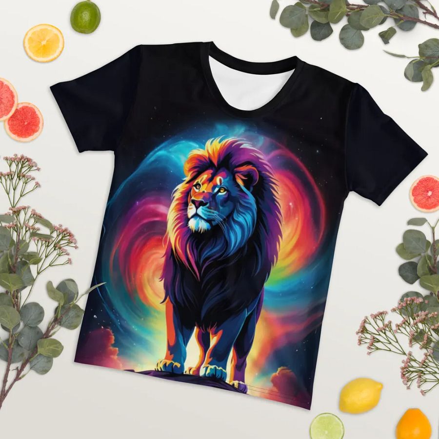 Lion Colorful All Over Print T-shirt product image (7)