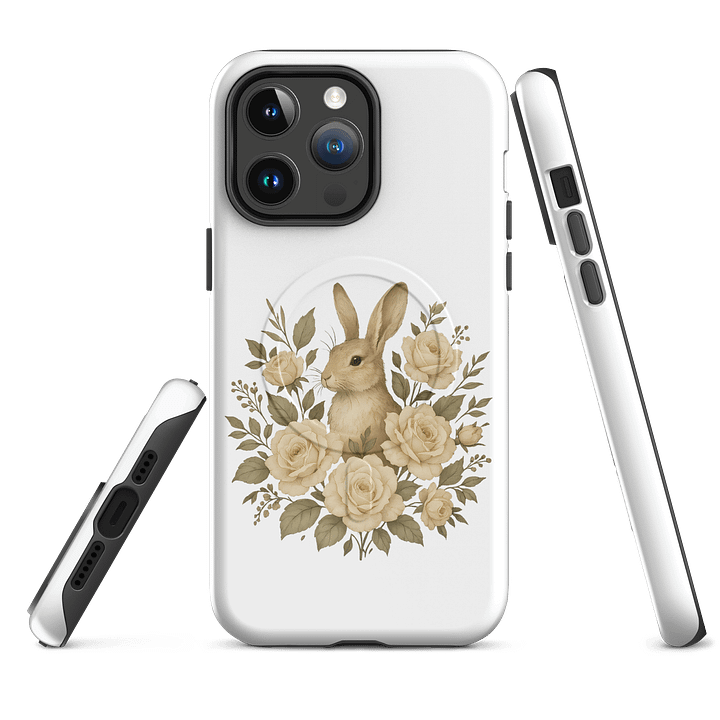 Cottagecore Rabbit MagSafe® iPhone Case With Roses And Wildflowers product image (4)