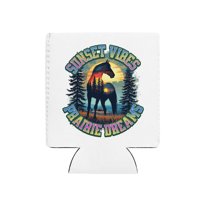 Sunset Vibes Prairie Dreams Horse Coozie Can Cooler product image (1)