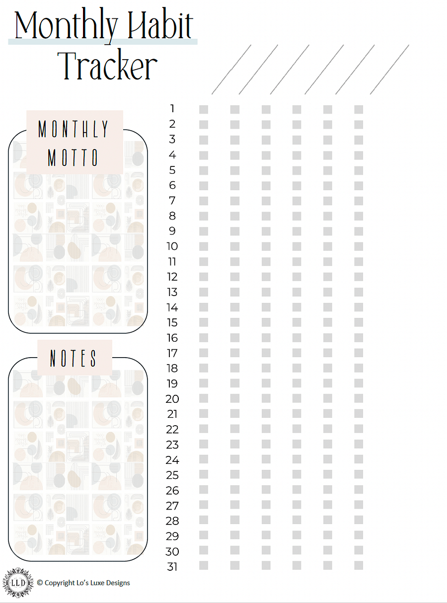 Geometric Bliss - Habit Tracker Bundle - 8.5x11 Printable product image (3)