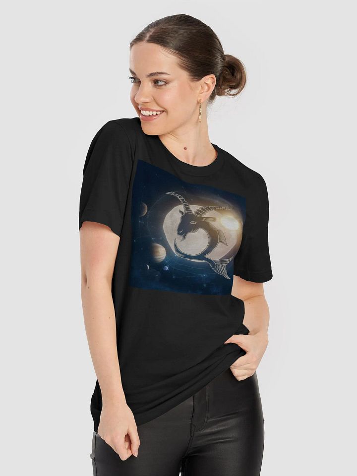 Unisex Capricorn Zodiac T-Shirt - Radiant Sea-Goat with Celestial Design, Astrology Gift product image (1)