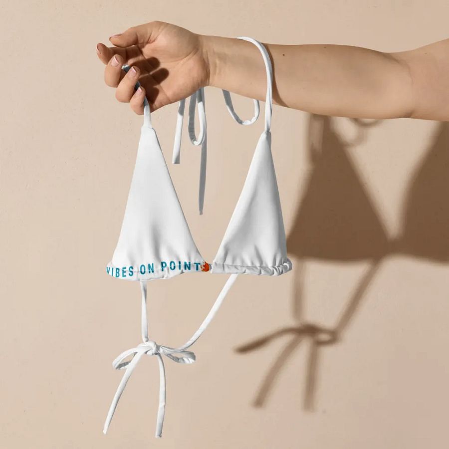 Vibes on Point Padded String Bikini Top Desined by Anopa Silver product image (4)