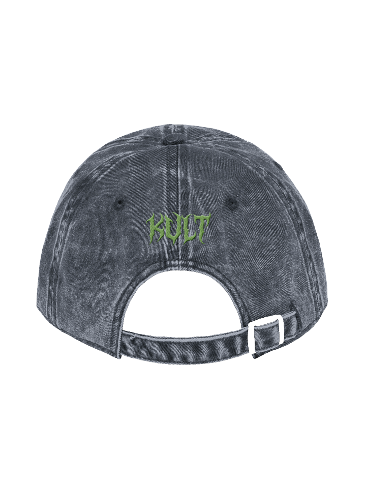 Kat Kult Vintage Wash Dad Hat (Green & White logo) product image (8)