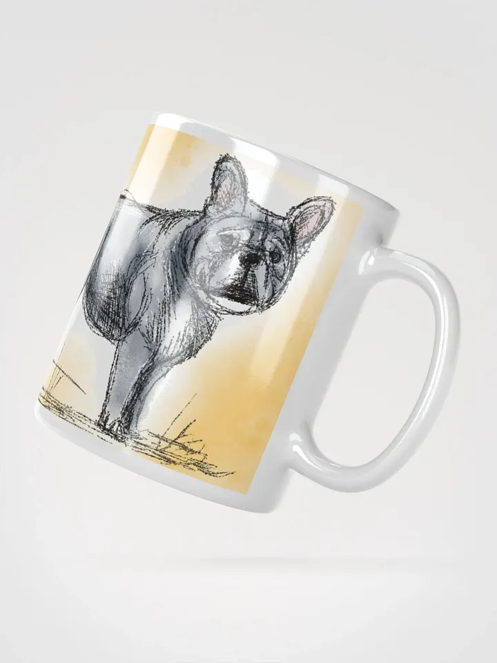 Hand Drawn Frenchie Love White Glossy Mug product image (4)