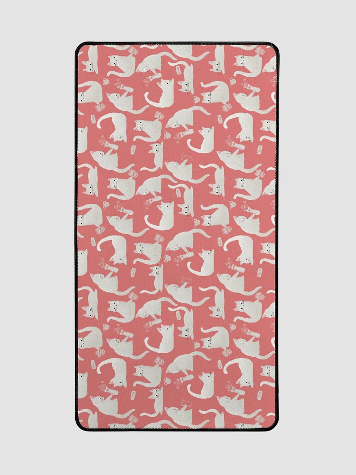 Bad Cats Knocking Stuff Over Patterned Desk Mat, Pink product image (2)