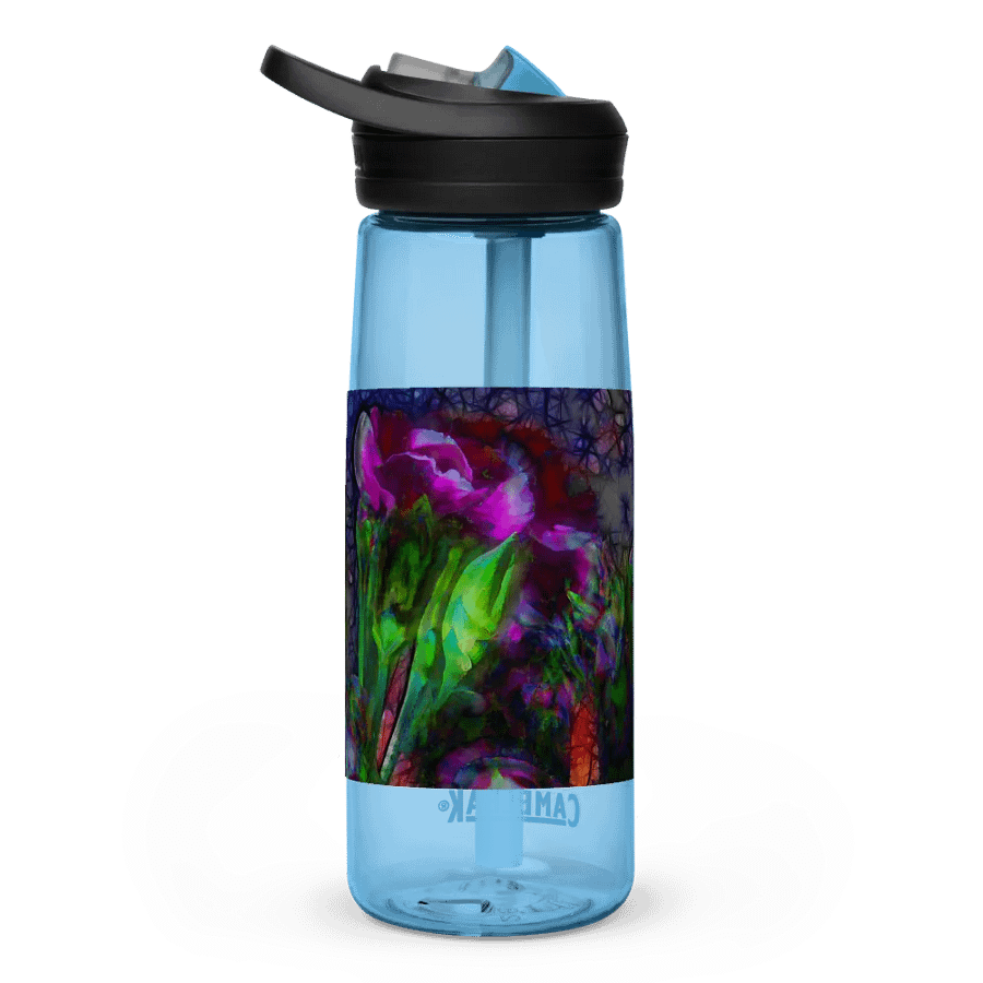 Abstract Pink Carnation Stems Sports Water Bottle product image (4)