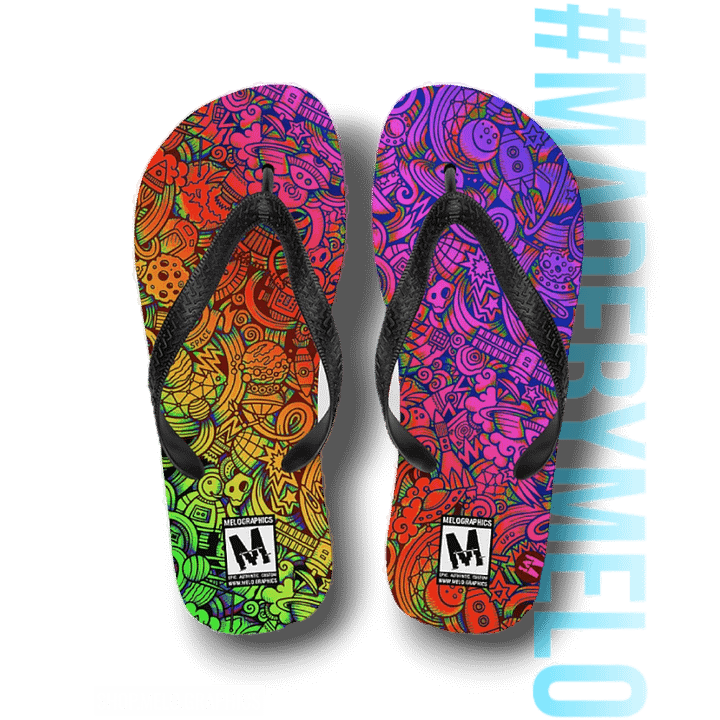 Rainbow Space Scribble - Flip Flops | #MadeByMELO product image (1)