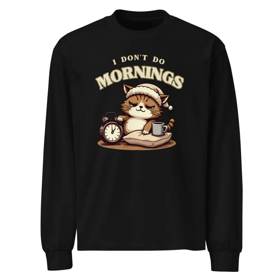 Sleepy Cat Morning Rebel Long Sleeve Shirt product image (1)
