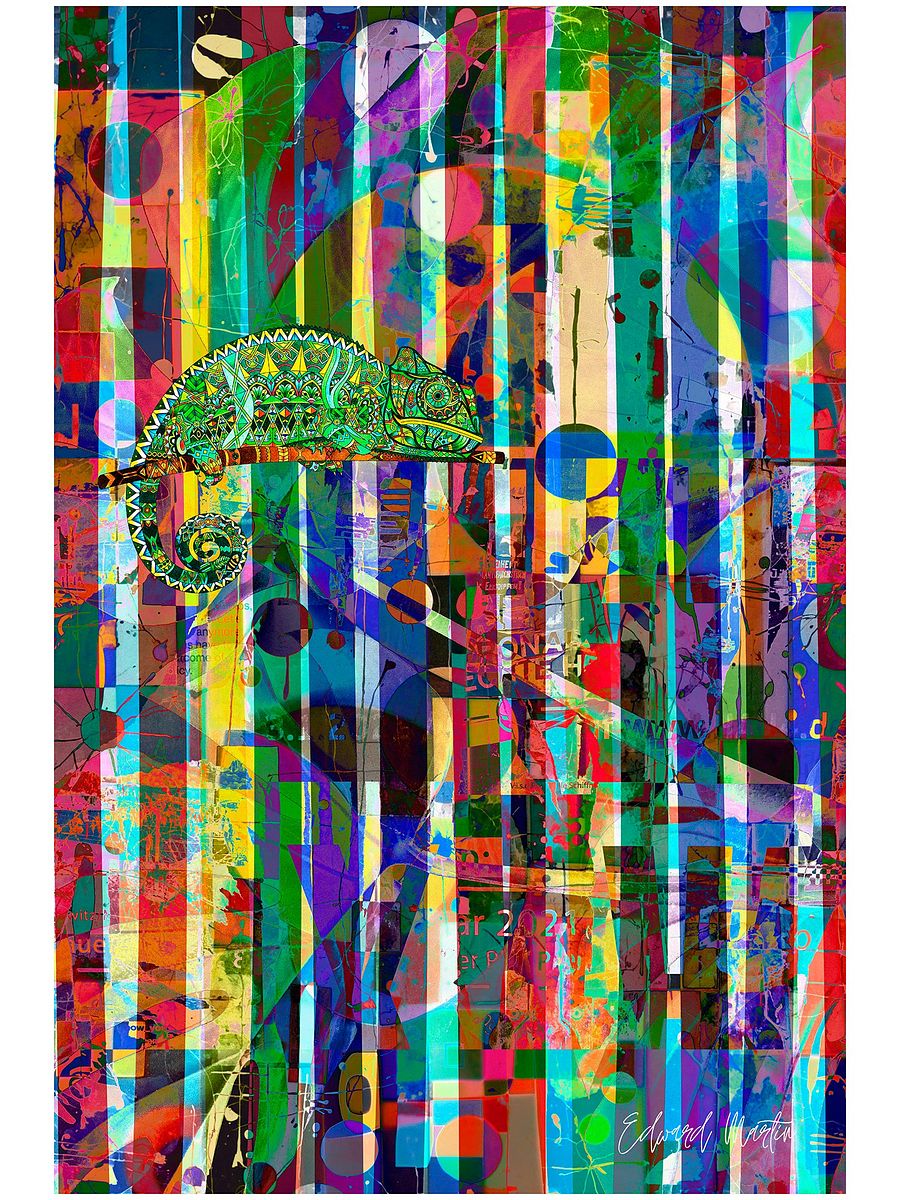 'Changing Colors' by Edward Martin Mixed Media Collage Print product image (1)
