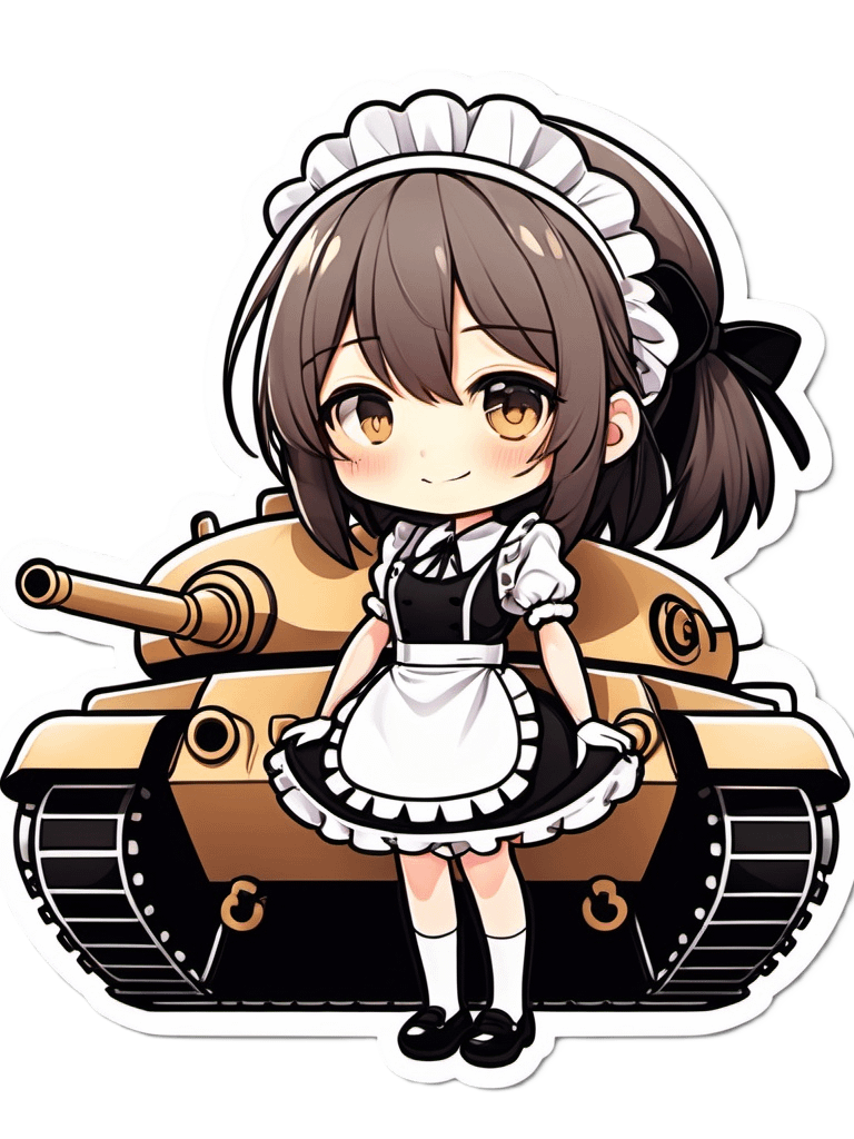 Chibi Maid Tank Set A - Pin Button Collection product image (1)