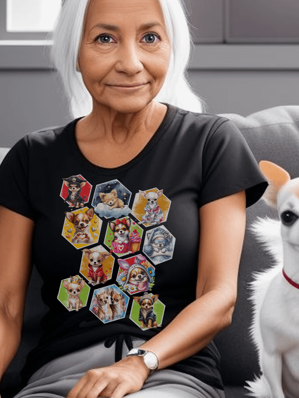 Funny Cute Chihuahuas in Cubes for Anyone Who Loves Their Pet T-Shirt product image (1)