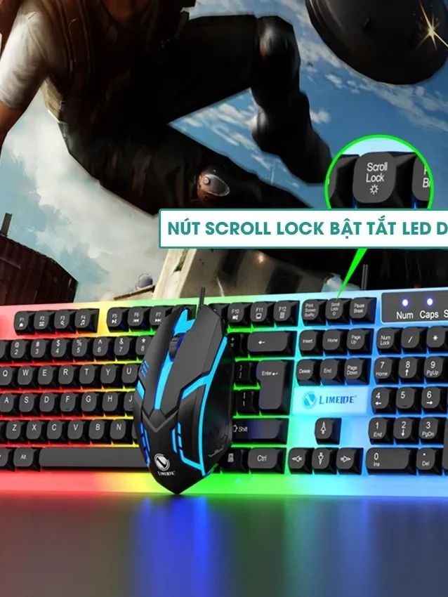 Bàn Phím Giả Cơ Kèm Chuột Máy Tính Có Dây Tích Hợp Đèn Led Bật Tắt | Phiên Bản Keycap Bo Góc Mới product image (1)