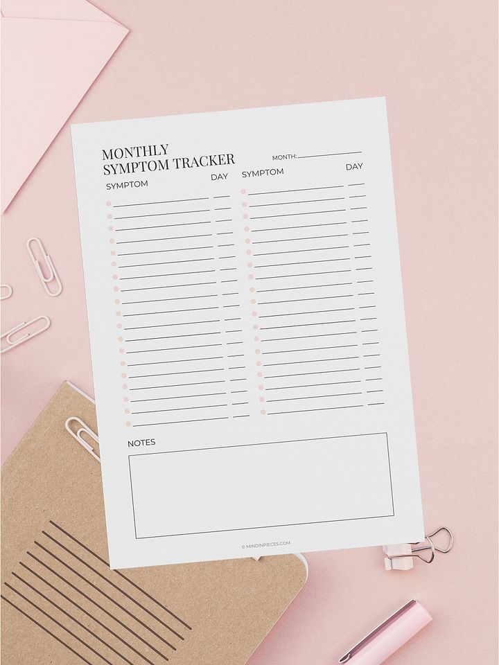 FREE Monthly Symptom Tracker Printable Digital Download product image (1)