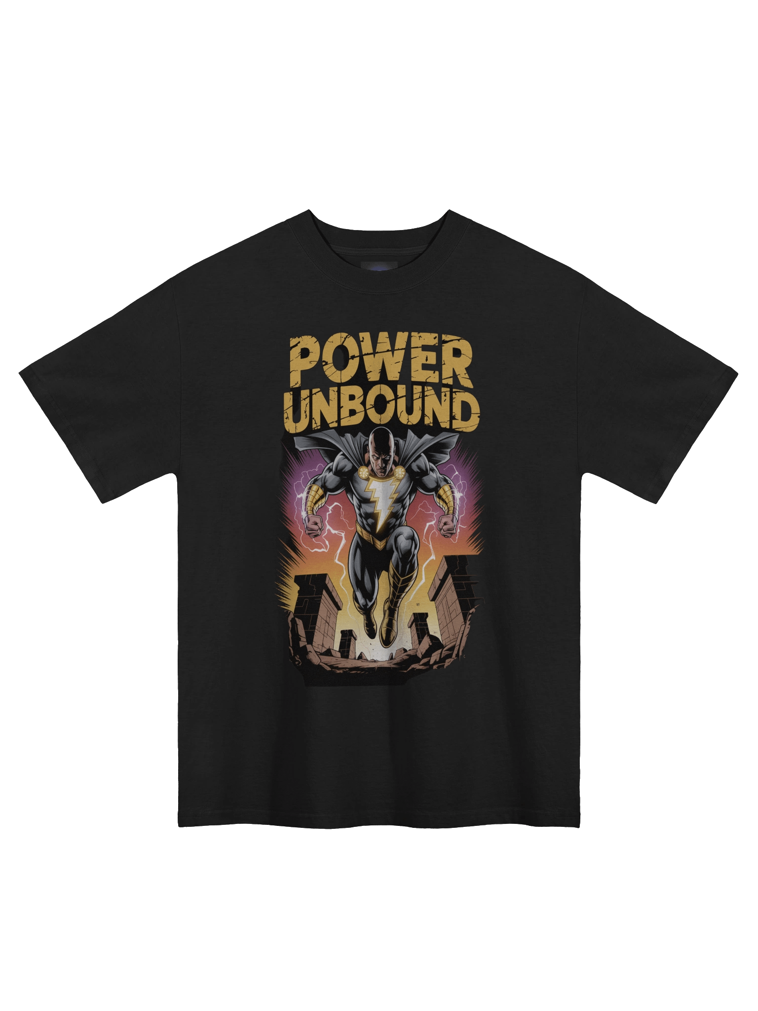 Power Unbound: Black Adam Inspired Oversized Faded T-Shirt product image (3)