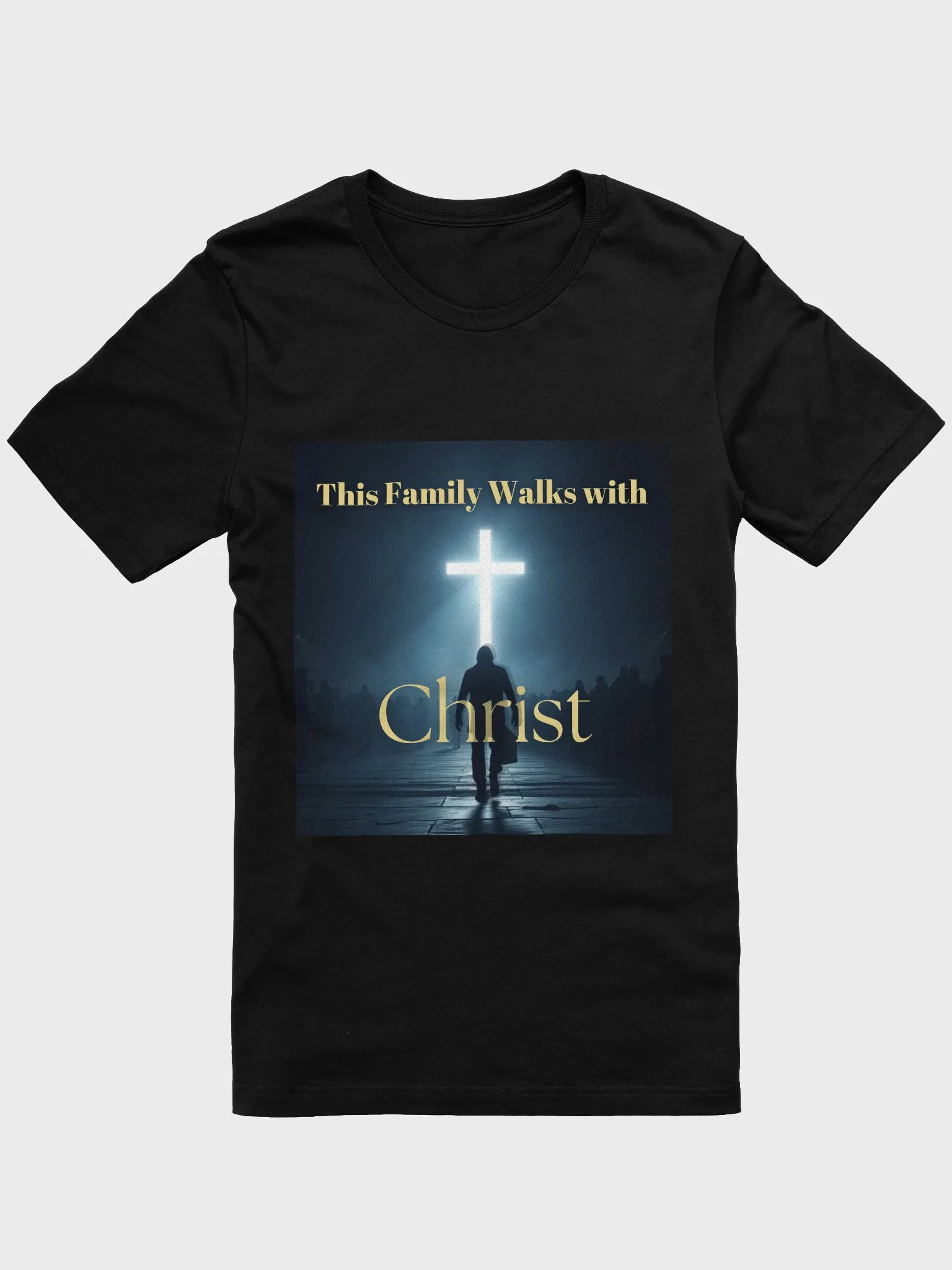 Faith-Filled Family Tee – Glowing Cross Shirt for Believers | Unisex Christian Apparel product image (1)