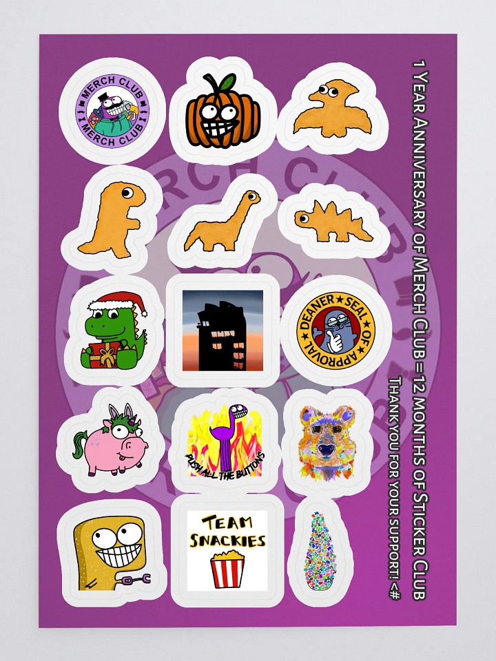 Sticker Club 1 Year Sticker Sheet product image (2)