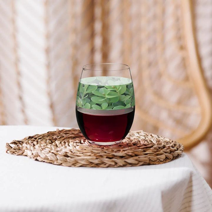 "Green Leaf" Glass Cup product image (2)
