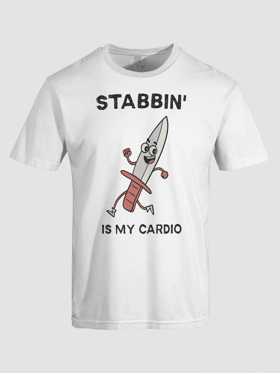 Stabbin' is my Cardio Funny Hand-drawn T-Shirt for Athletic True Crime Fans product image (6)